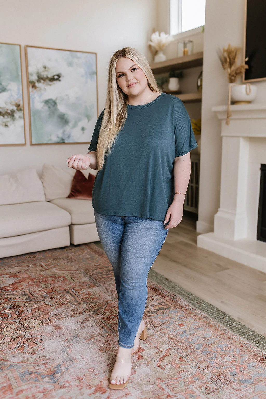 High Rise Control Top Shield Pocket Skinny Jeans