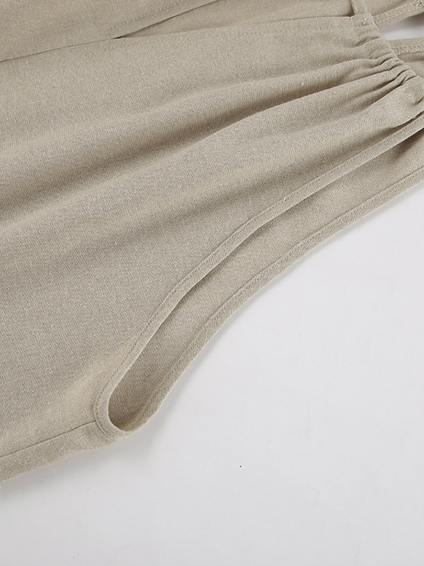 Loose Hollow Split-Joint Halter-Neck Vest + Elasticity High Waisted Pants Trousers Two Pieces Set