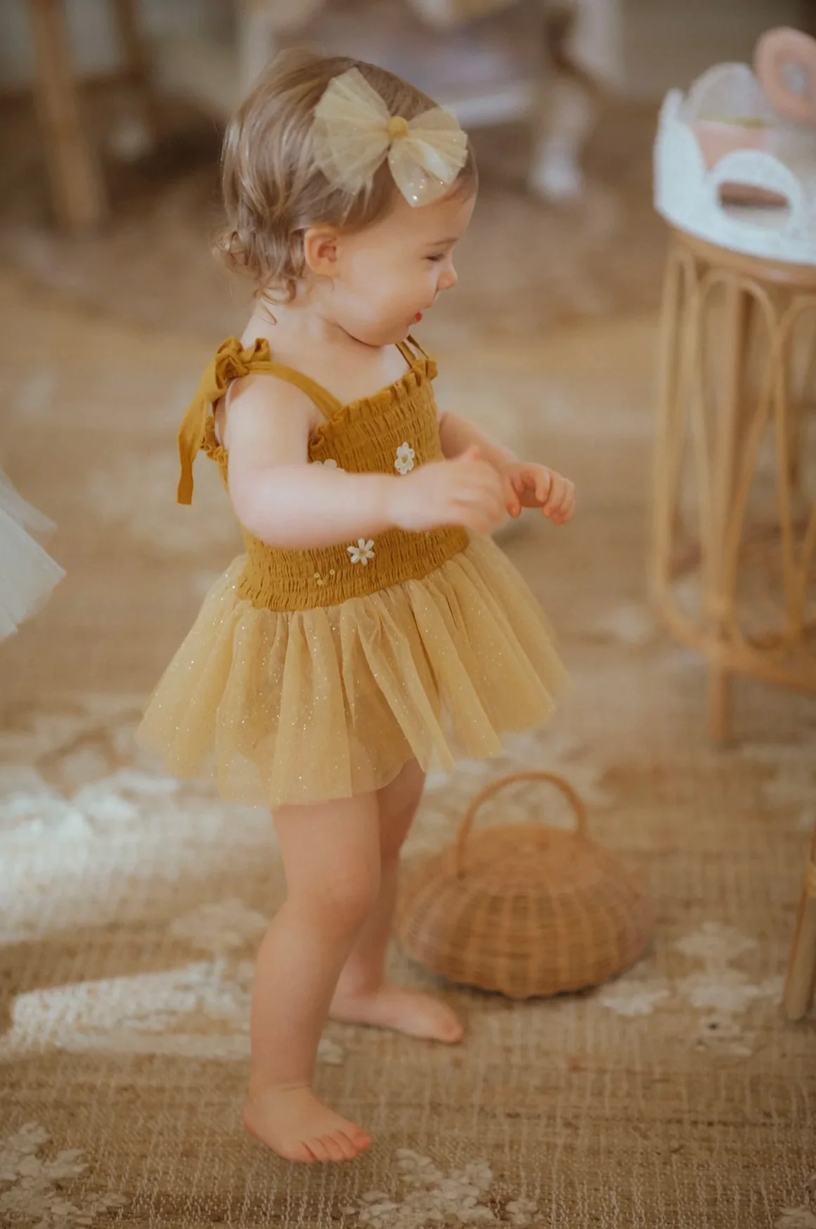 Boho Daisies Tutu - Mustard