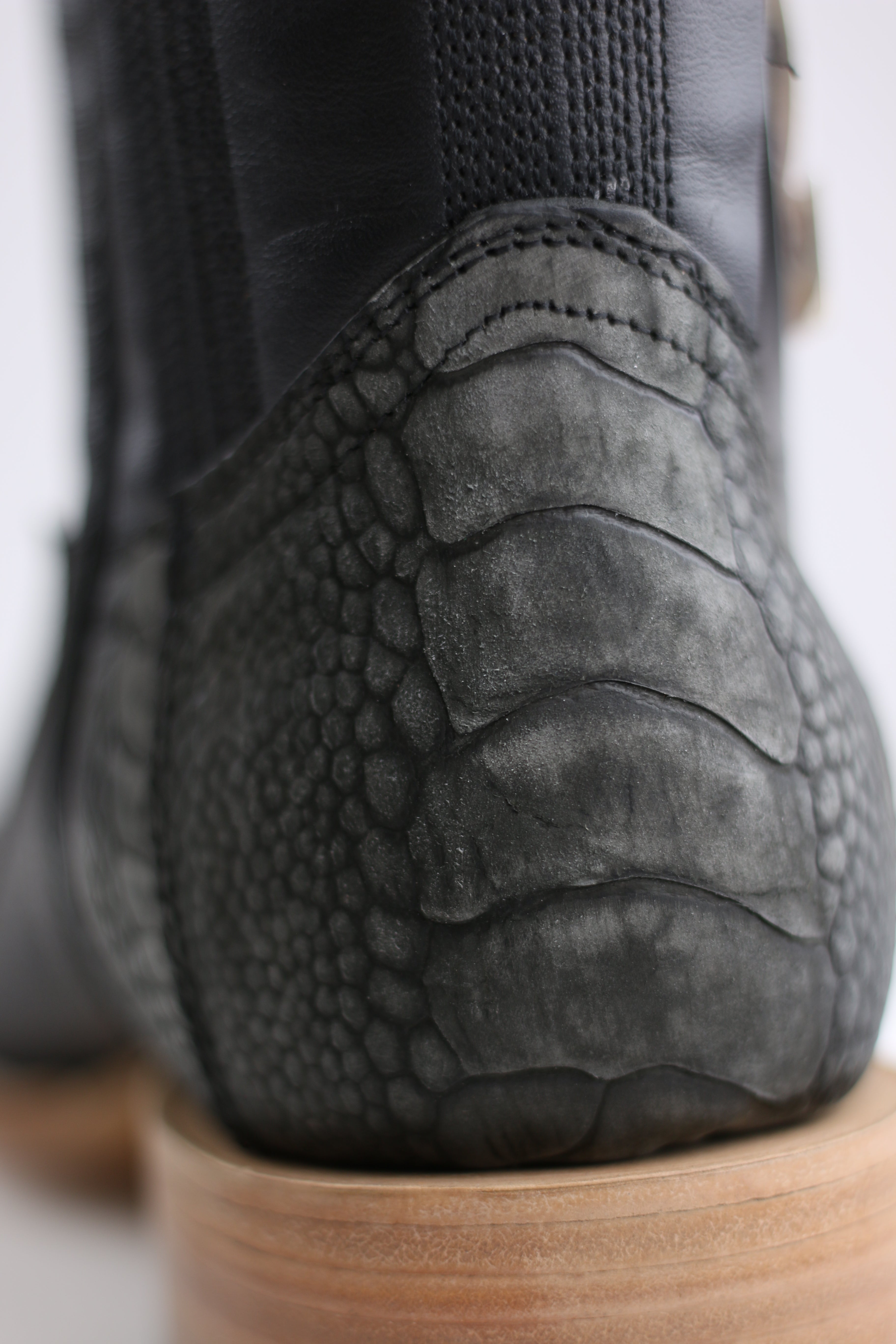 Chero's Premium Exotic Ostrich Leg Charcoal Clearance Sale 70%OFF