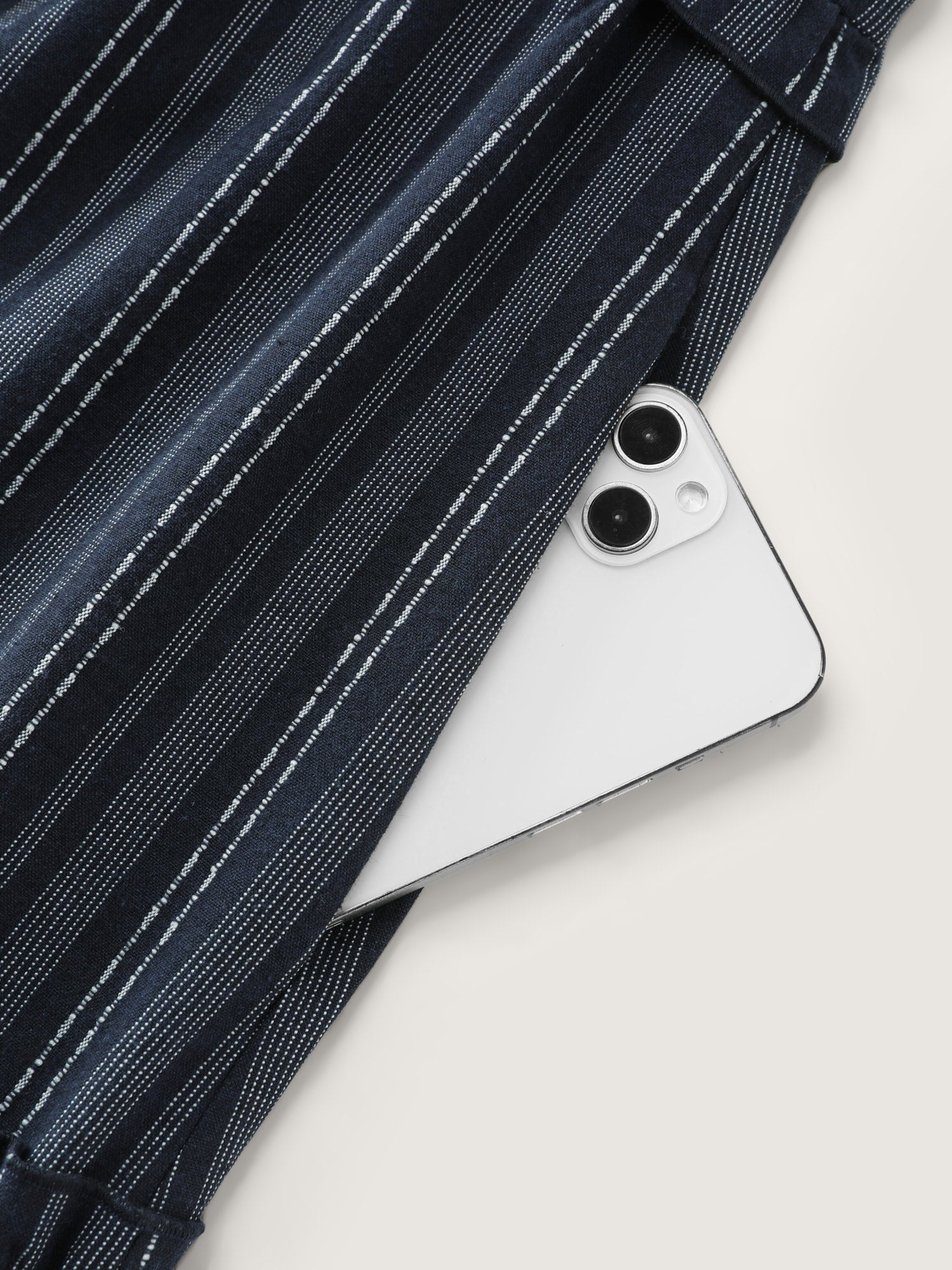 Striped Linen Blend Tiered Maxi Dress