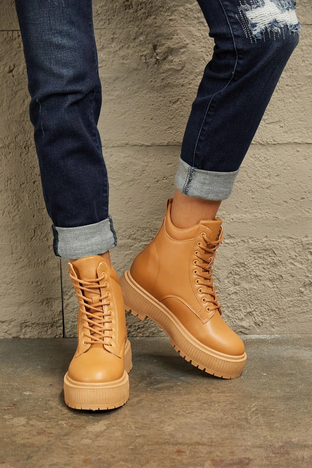 Woodland Wanderer Platform Combat Boots