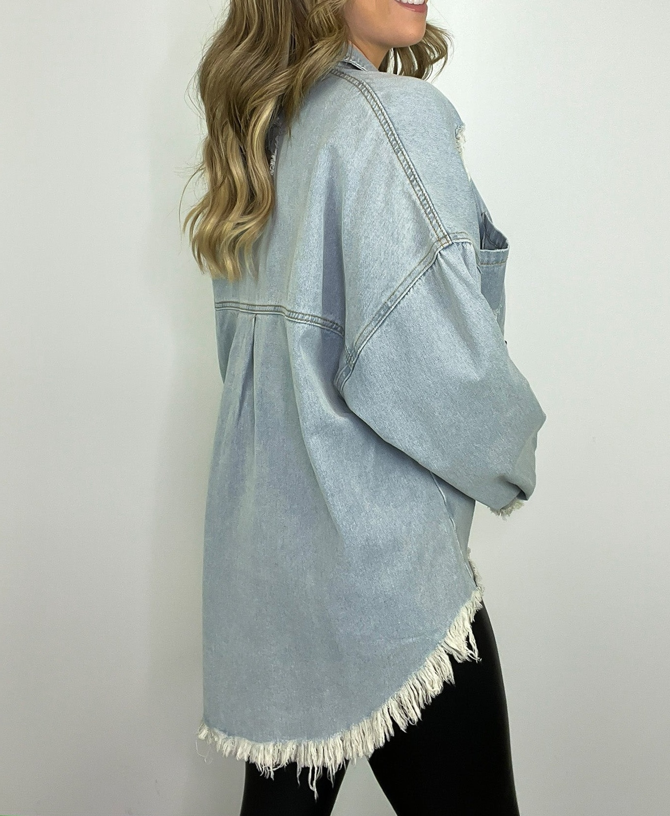 Oversized Distressed Denim Jacket
