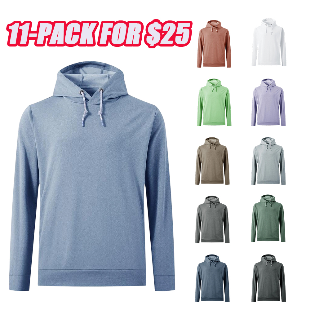 Men’s Solid Color Lightweight Golf Hoodie, 4-Way Stretch Breathable Dry Fit Pullover, Athletic Casual Fall Fashion drawstring sweatshirt Menswear Tops