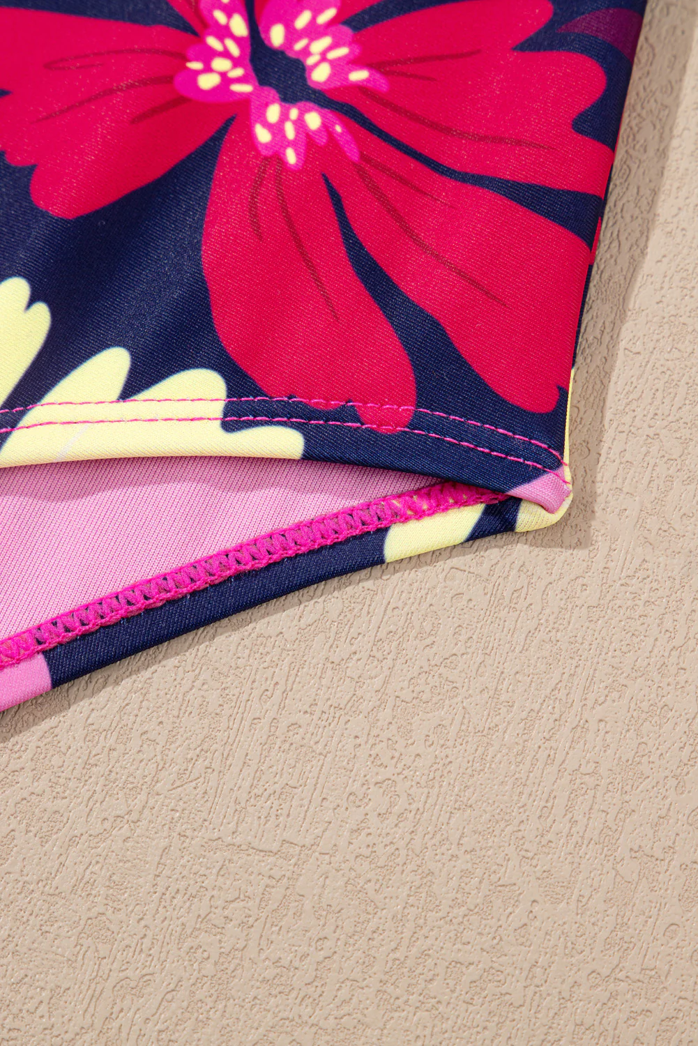 Rose Red Tie Shoulder Floral Print Cute Tankini Set