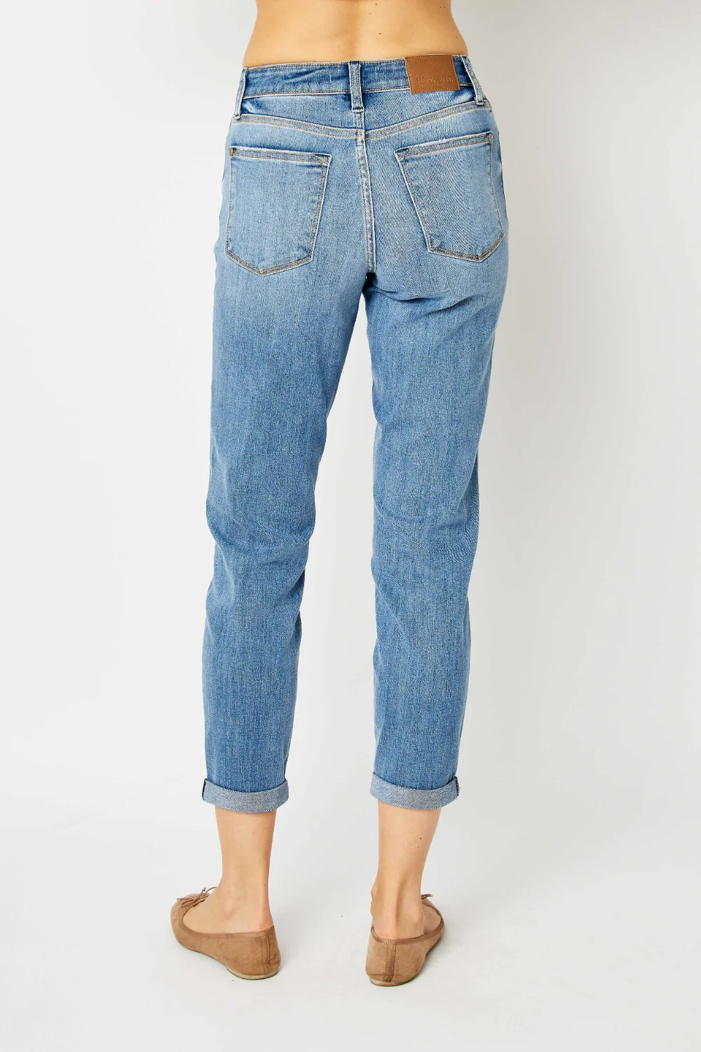 Blue Full Size Cuffed Hem Slim Jeans