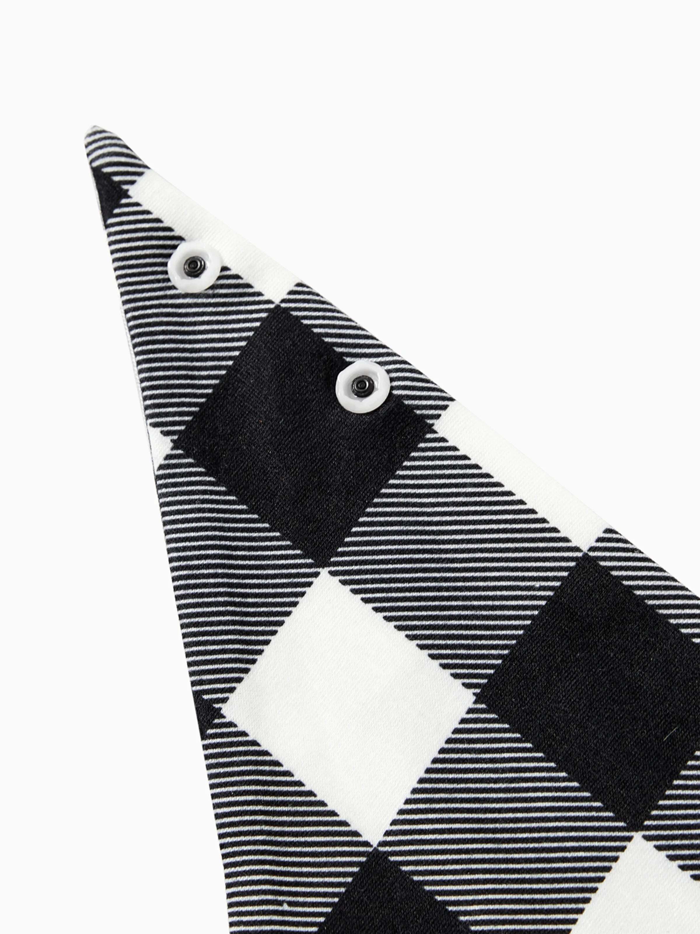 Christmas Family Matching Glow In The Dark Letters Print Long-sleeve Pajamas Sets with Christmas Socks Black+White