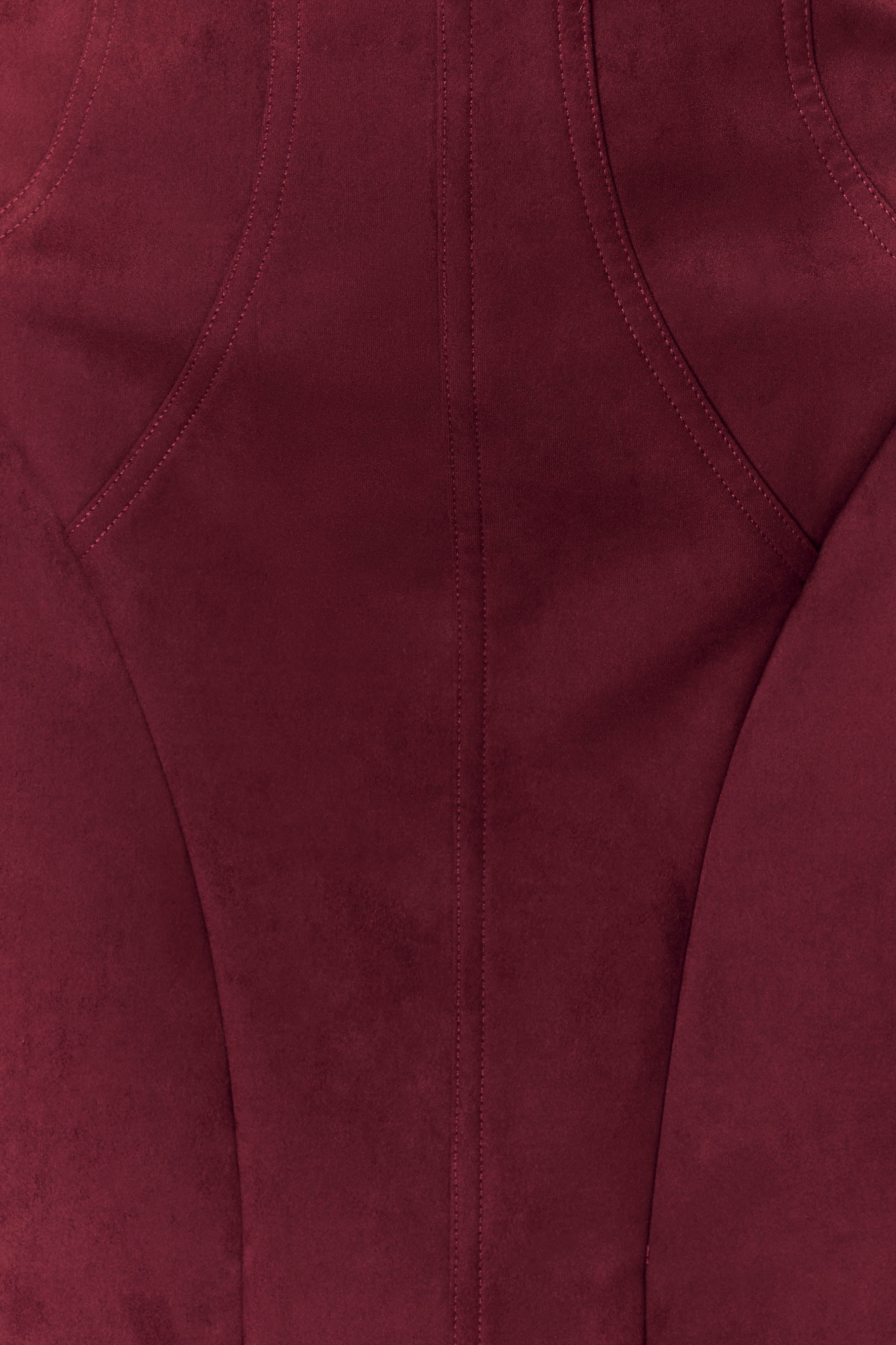 Wine Faux Suede Mini Dress