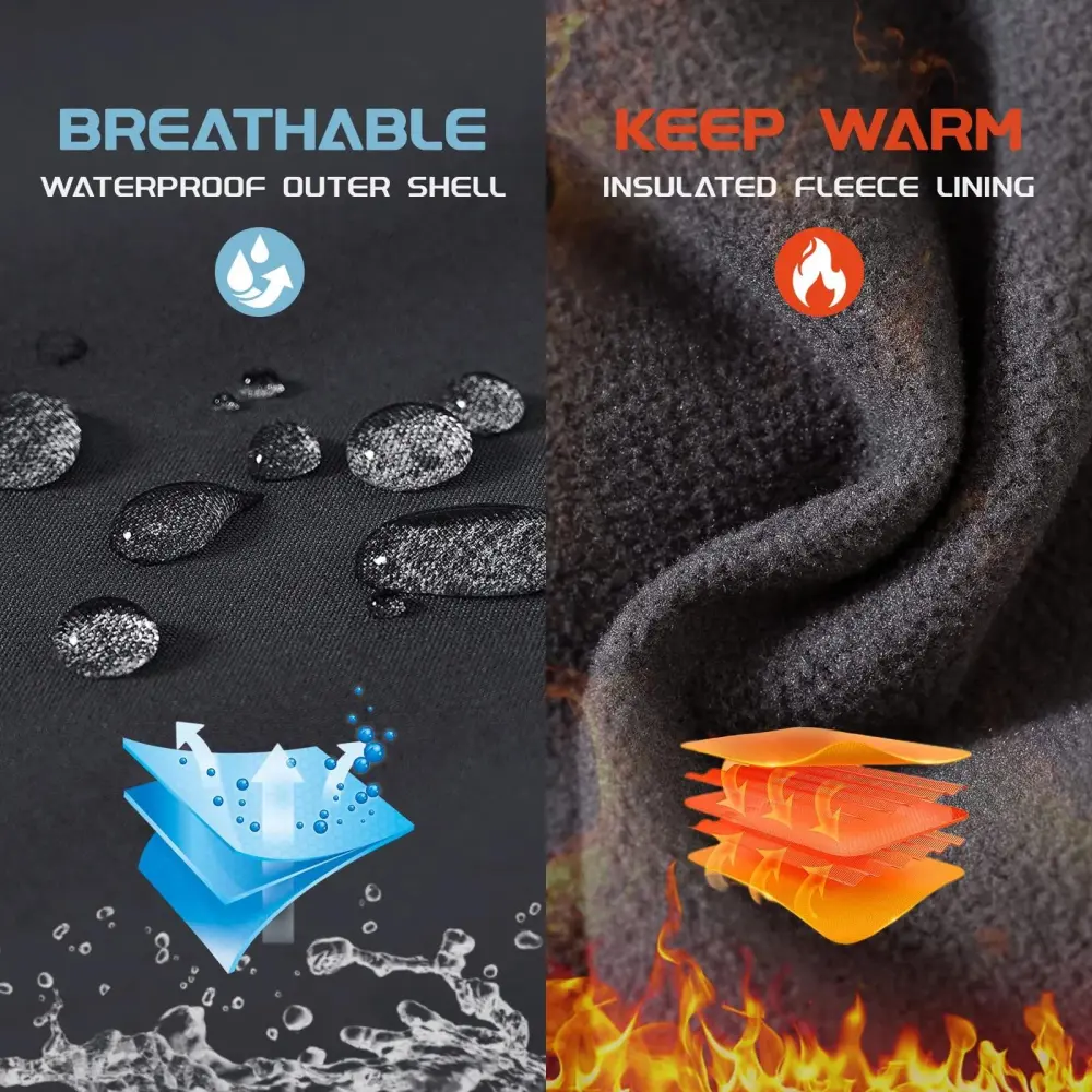 Men's 8-Pack Insulated Waterproof Pant Windproof Warm Fleece Lined Ski Trousers