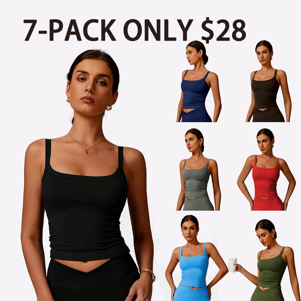 2025 Summer Women's Tank Top-Racerback Sleeveless Workout Shirt with Built-inBra |4-Way Stretch, Quick Dry & Breathable