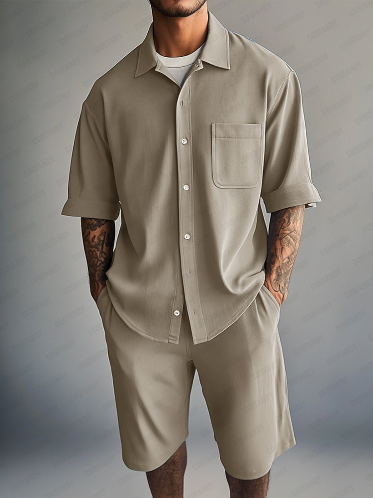 Essential Relaxed Fit Shirt Shorts Set