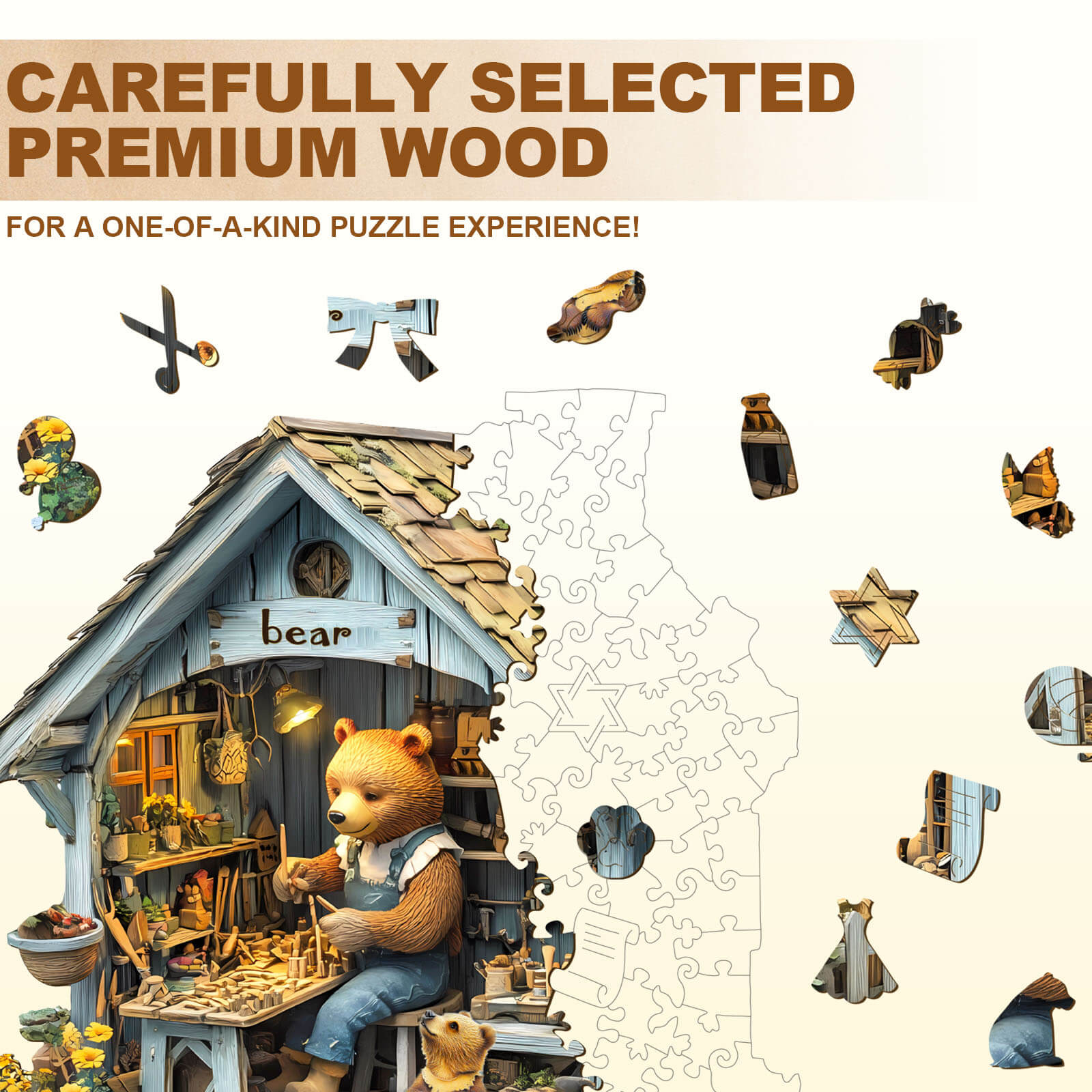 Bear Repair House Wooden Jigsaw Puzzle