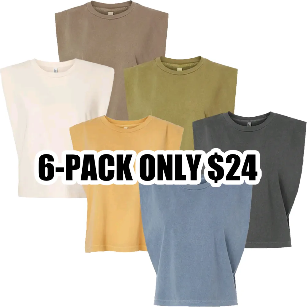 6-Pack Sleeveless Cotton Tees – Soft, Breathable, Made to Last