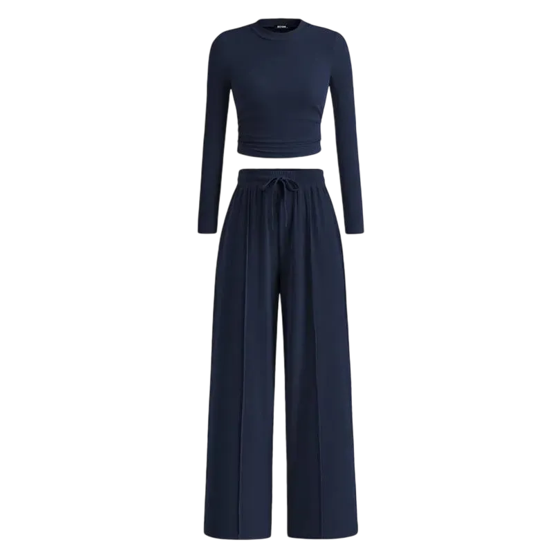 🔥Last Day 89% OFF🔥Women's Winter 2-Piece Set – Warm Top & Wide-Leg Pants