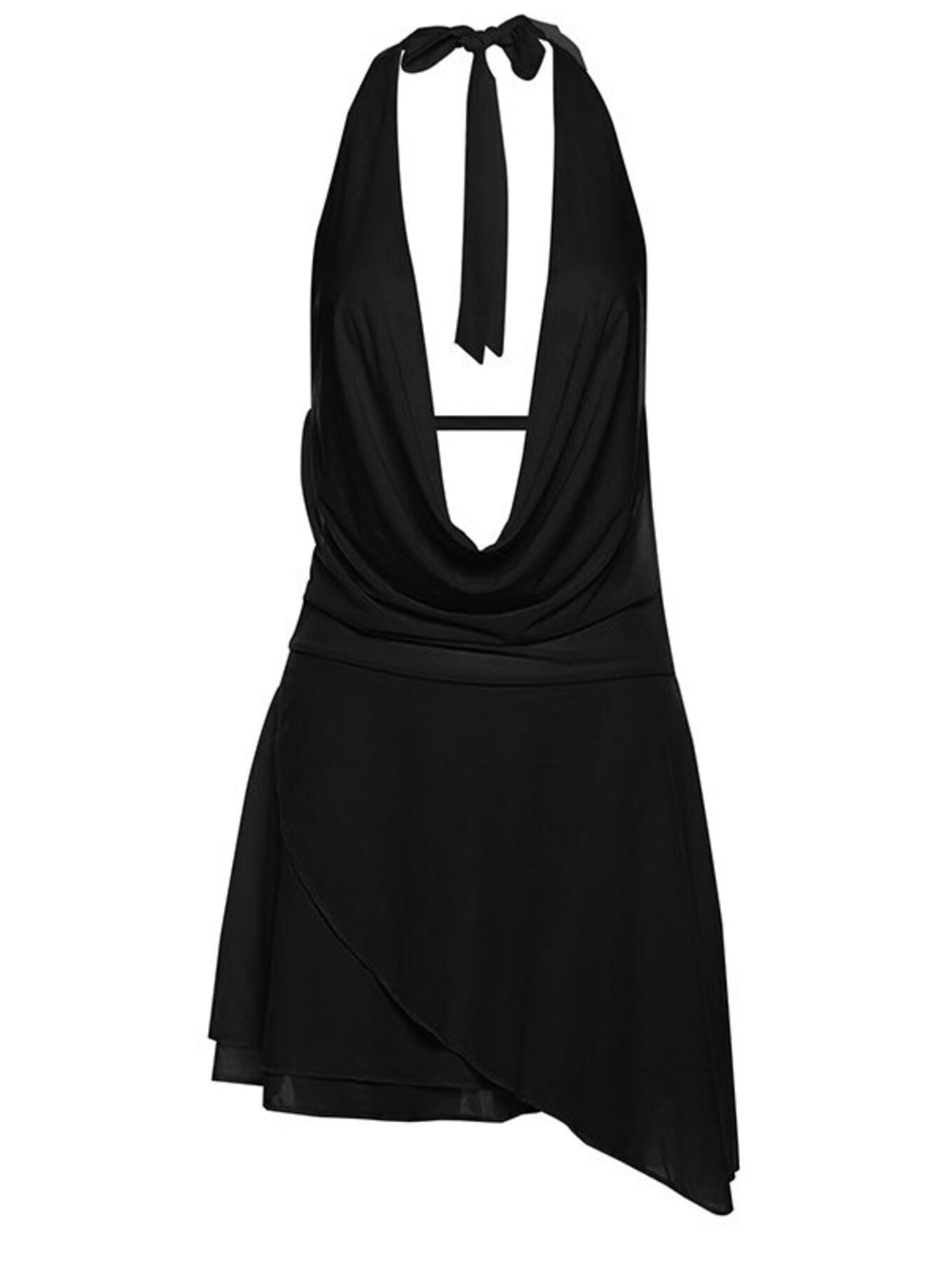 Ruffled Halter Neck Mini Dress