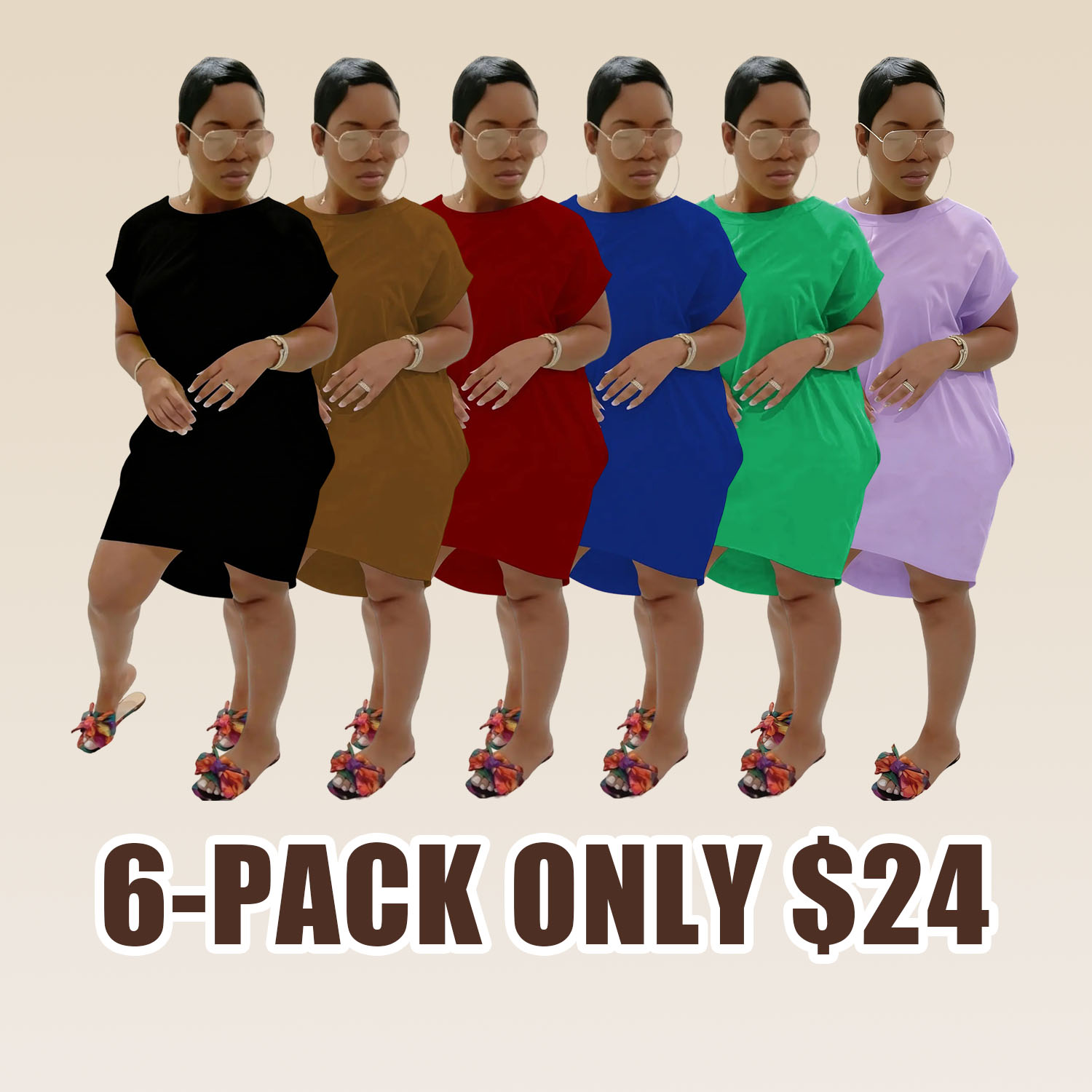 Women's Short Sleeve T-Shirt Dress, Stretchy Bodycon Midi Dress with Curved Hem and Side Pockets，Short Sleeve Crew Neck Bodycon Midi Dress with Pockets，Womens Bodycon Midi Dress, Casual Wear