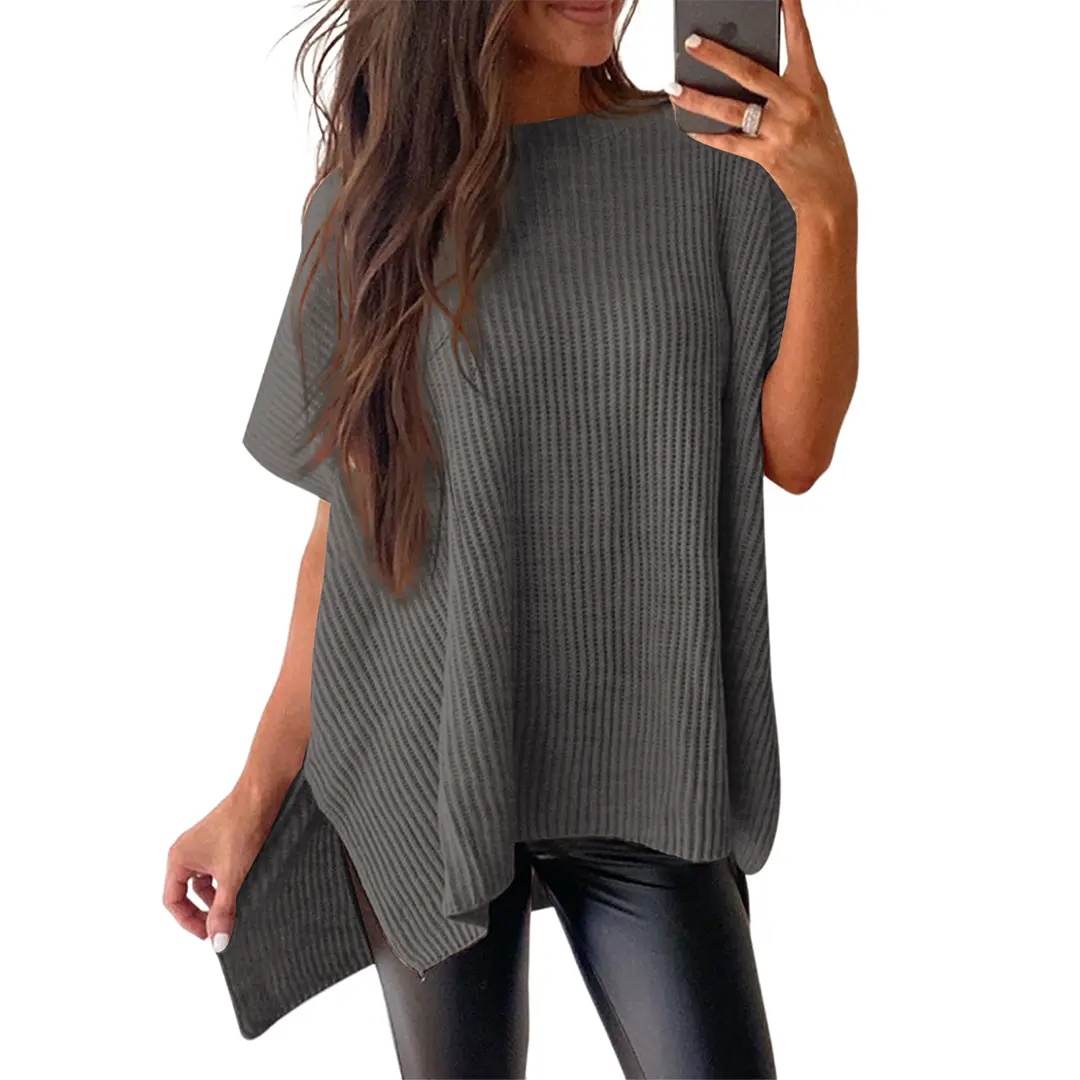 2026 Spring/Summer Oversized Cozy Ribbed Knit Top