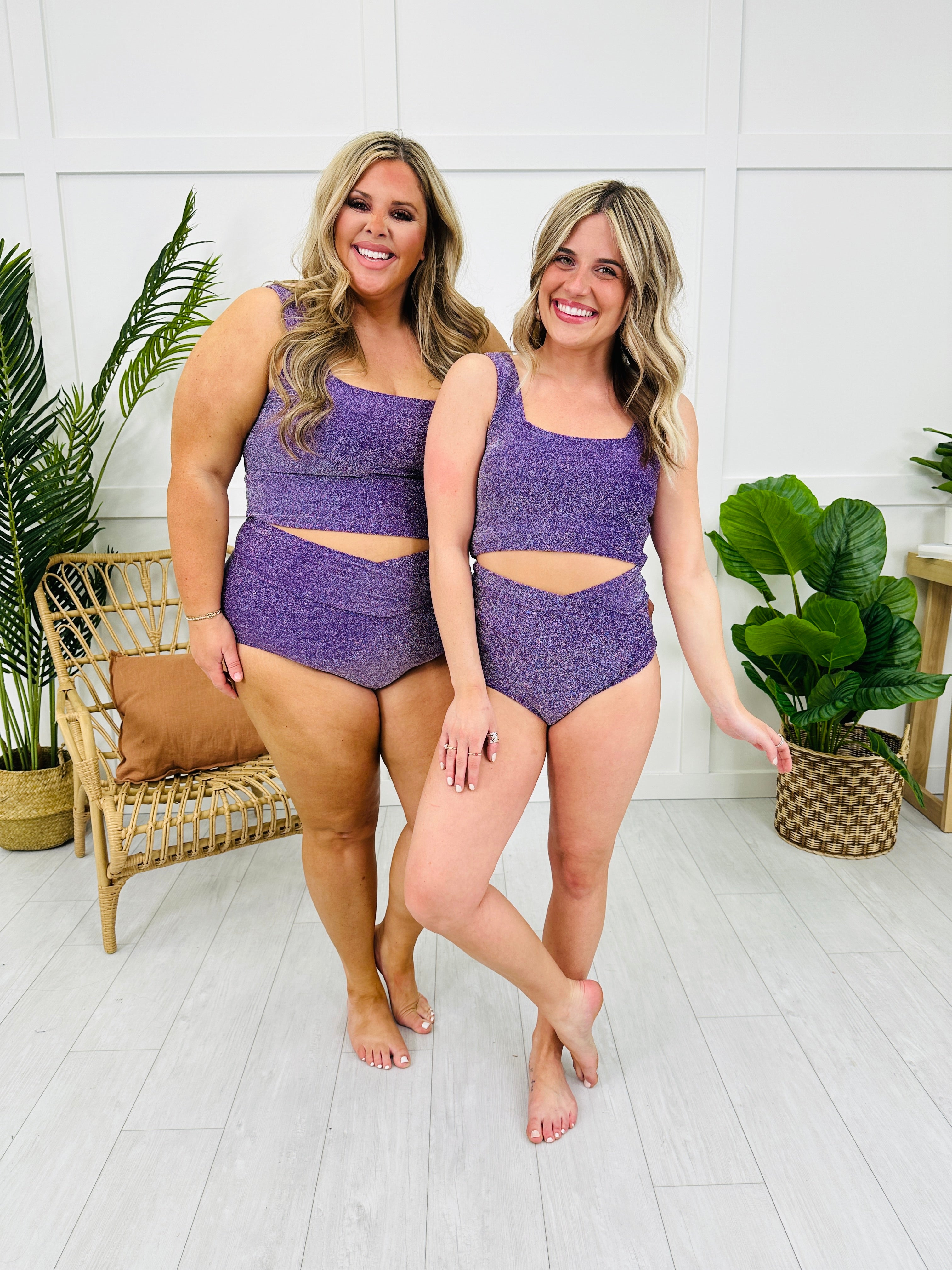 The Olivia Swim Top in Purple Shimmer
