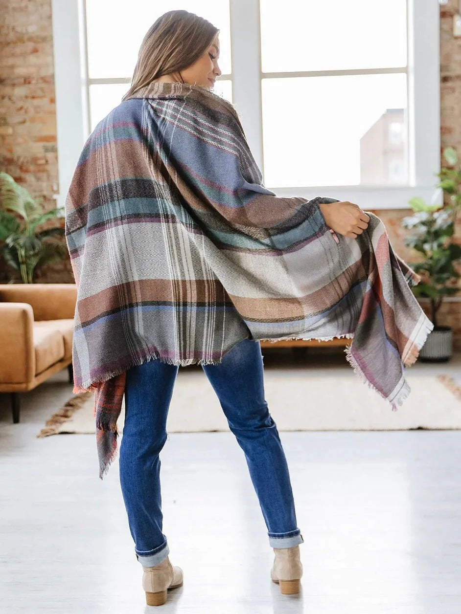 Plaid Pocket Ruana Wrap