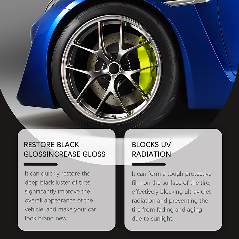 ✨ Tire wax – restores black gloss, blocks UV, repels dirt. Easy & quick!