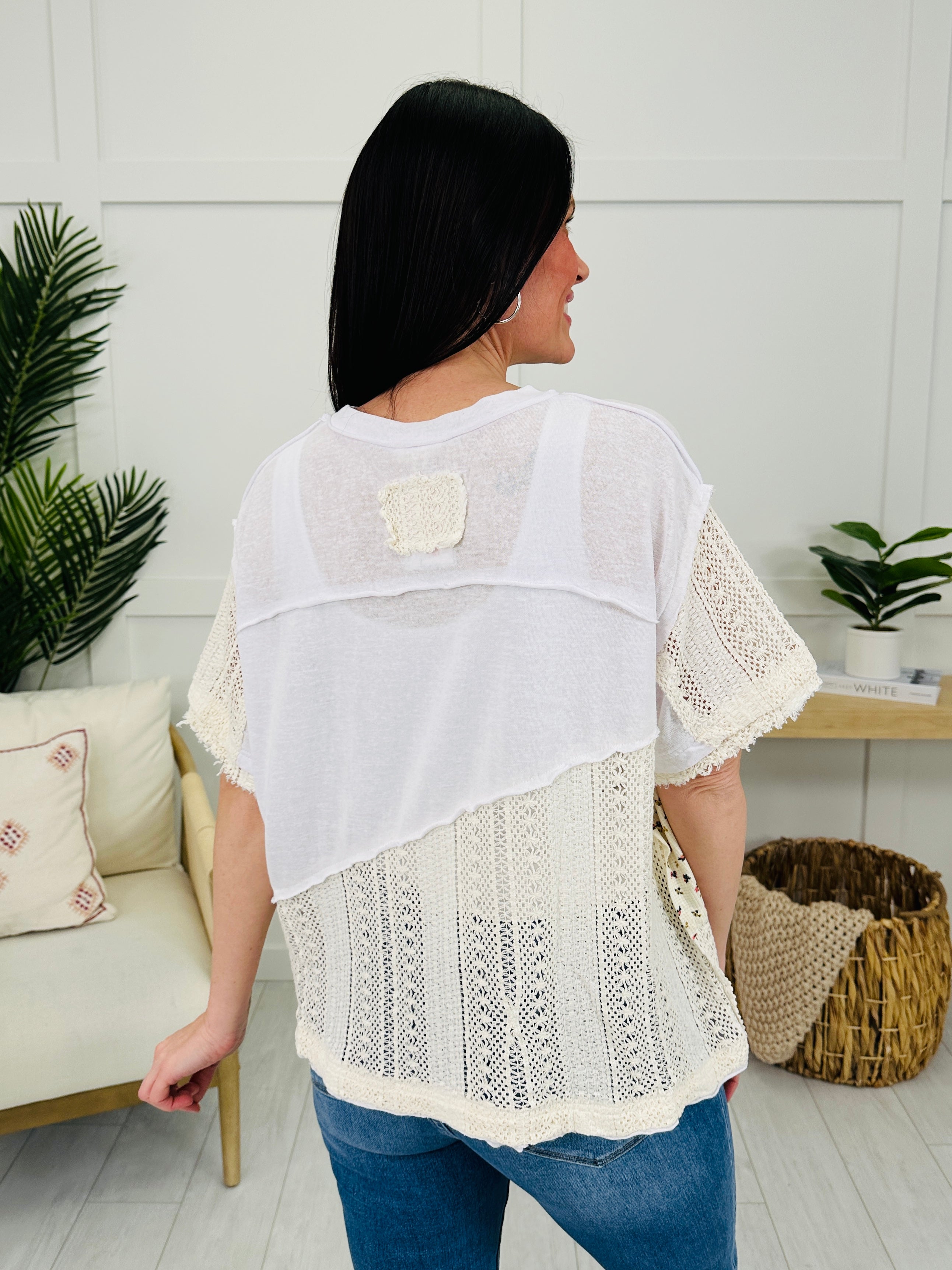 Harmony Stitch Top In Ivory Multi