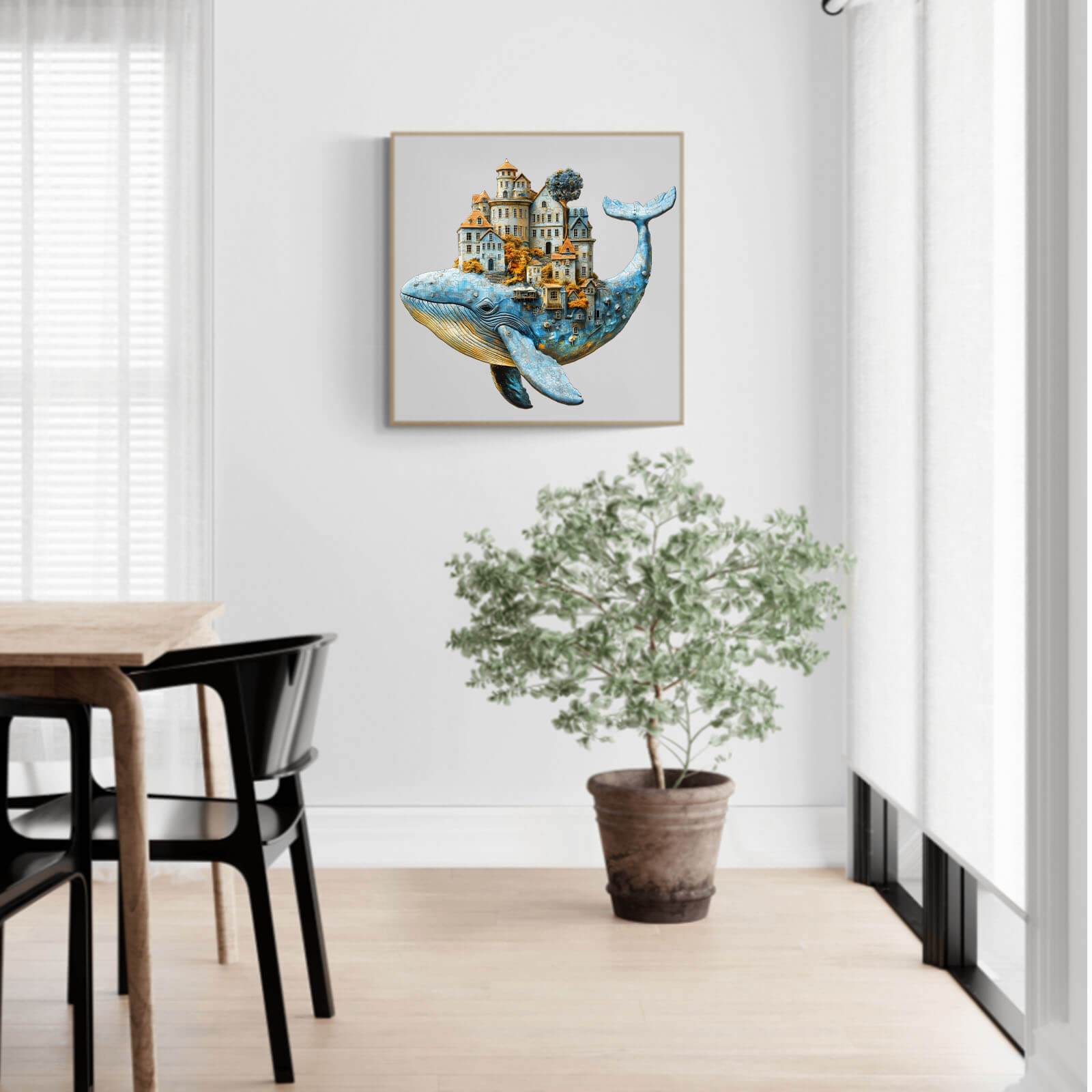 3D Whale City Wooden Jigsaw Puzzle