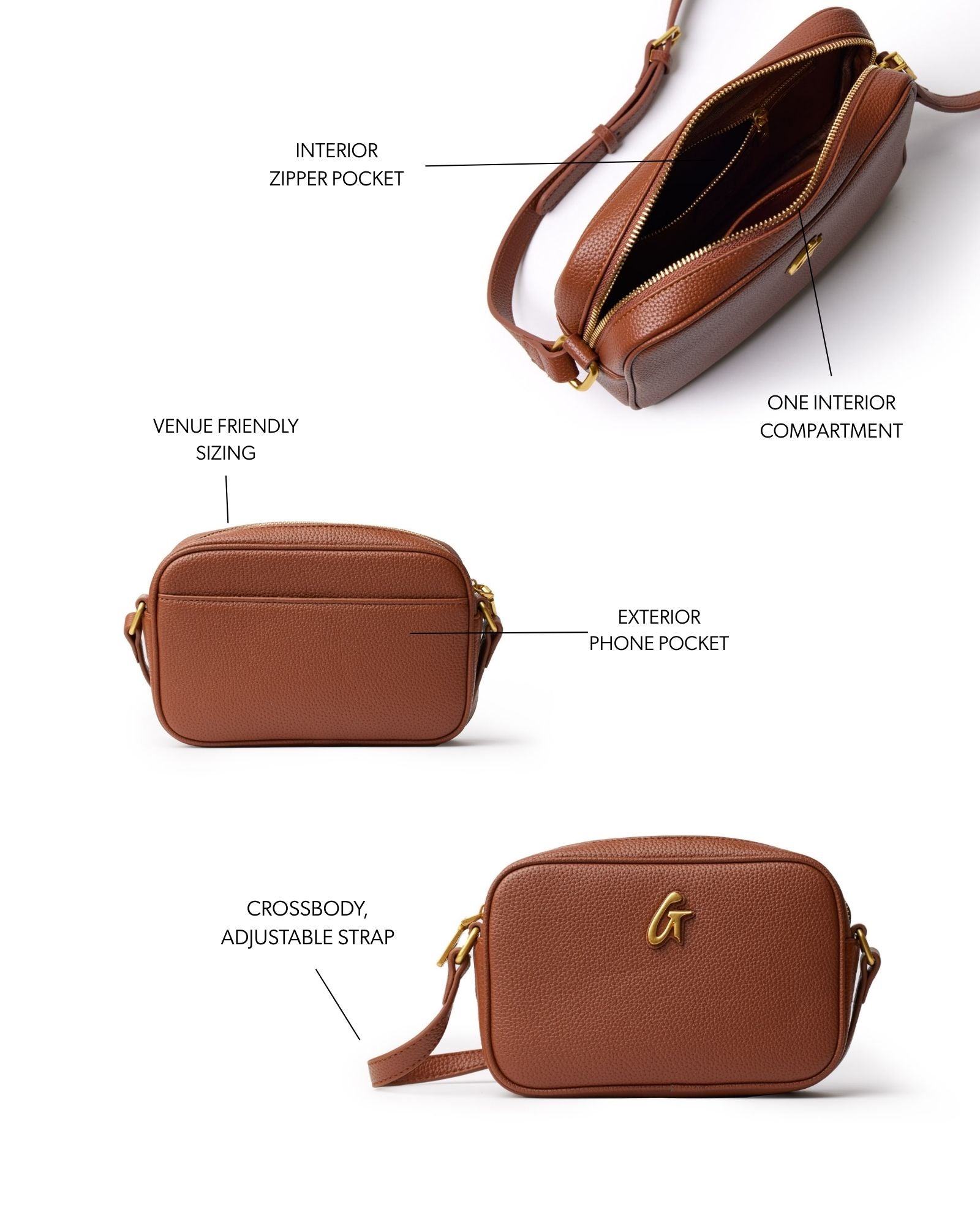 MINI PEBBLE CAMERA BAG - BROWN