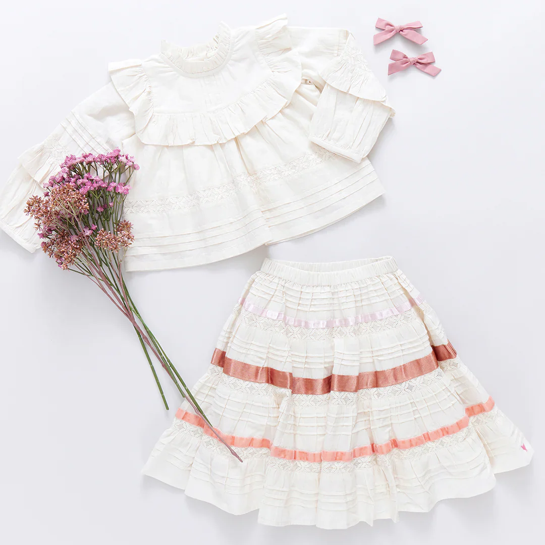 Girls Lorin Skirt - Antique White