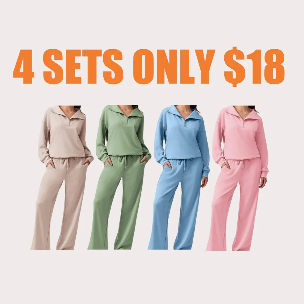 Women's 2-Piece Lounge Set – Half-Zip Pullover & Jogger Pants