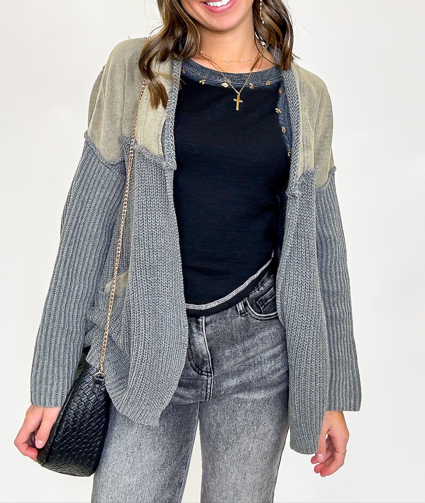 Knit Contrast Cardigan