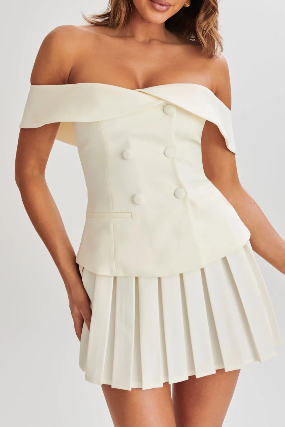 Strapless Suiting Top
