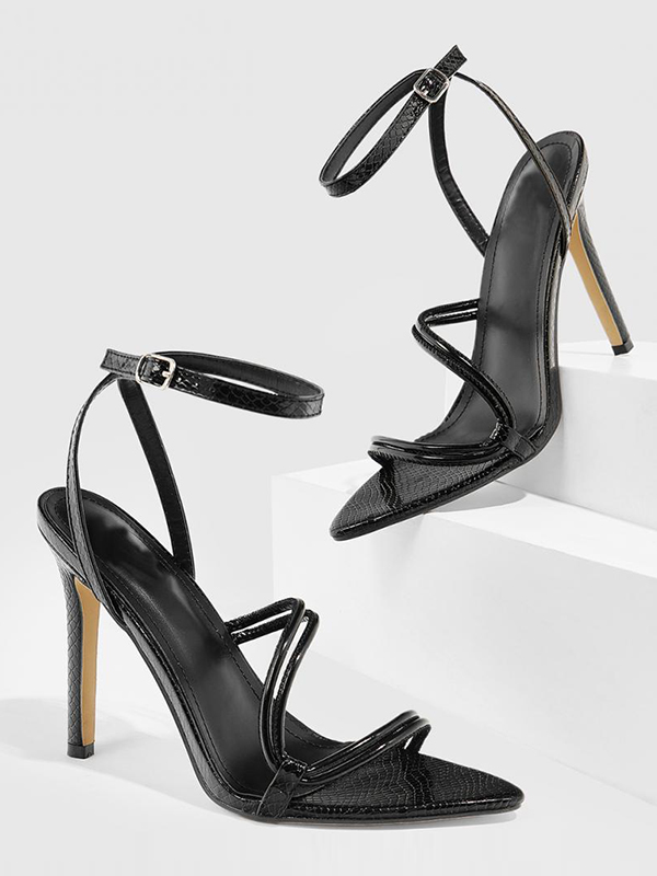 Belt Buckle Hollow Split-Joint Pumps Sandals