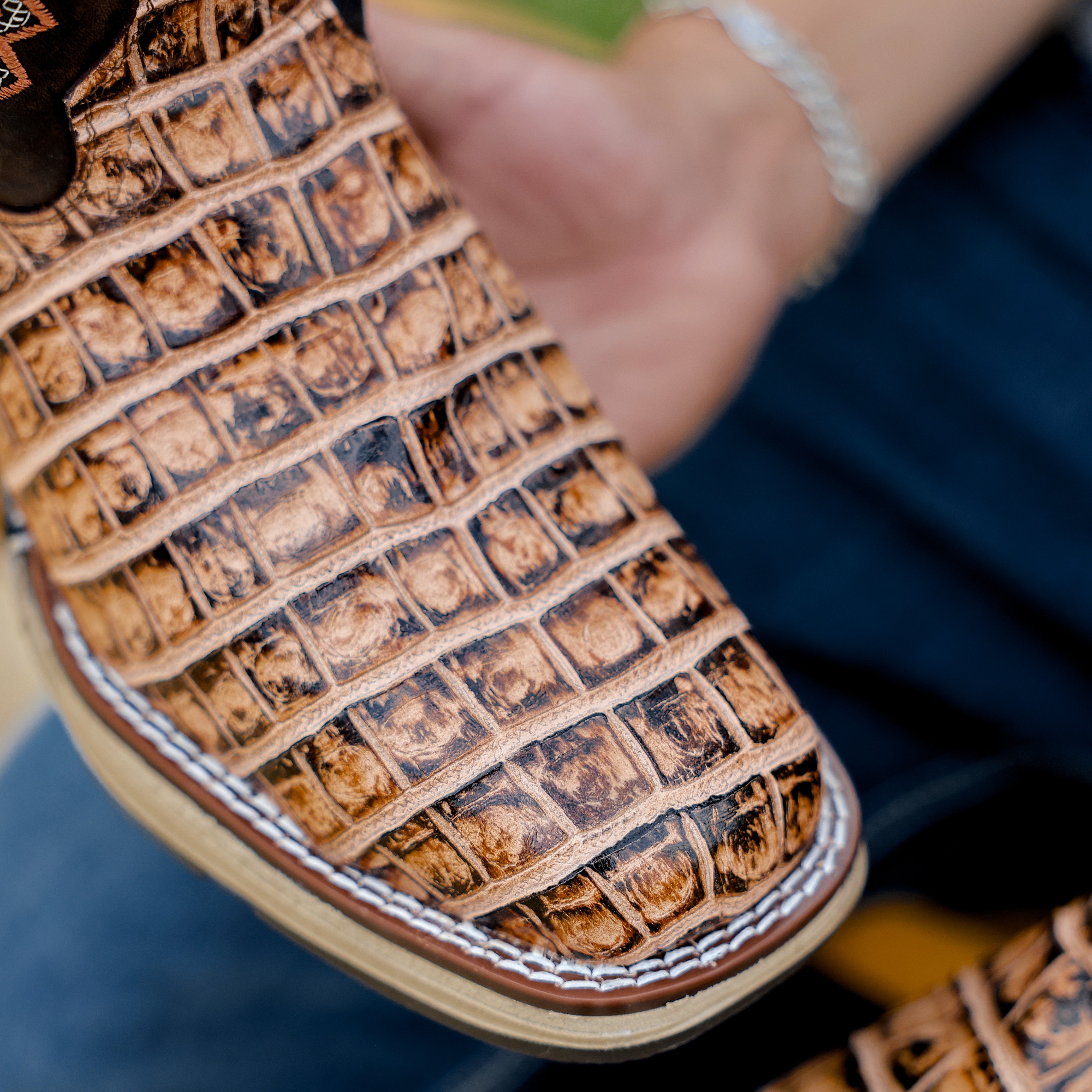 Orix Caiman Belly Leather Boots With 3D Lightweight Sole - Composite Toe