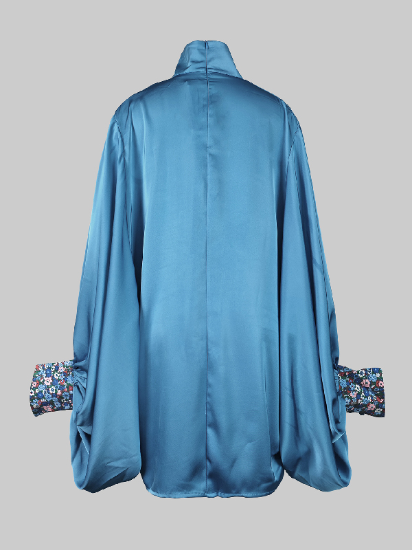 Going Out Loose Batwing Sleeves Buttoned Solid Color Mini Dresses