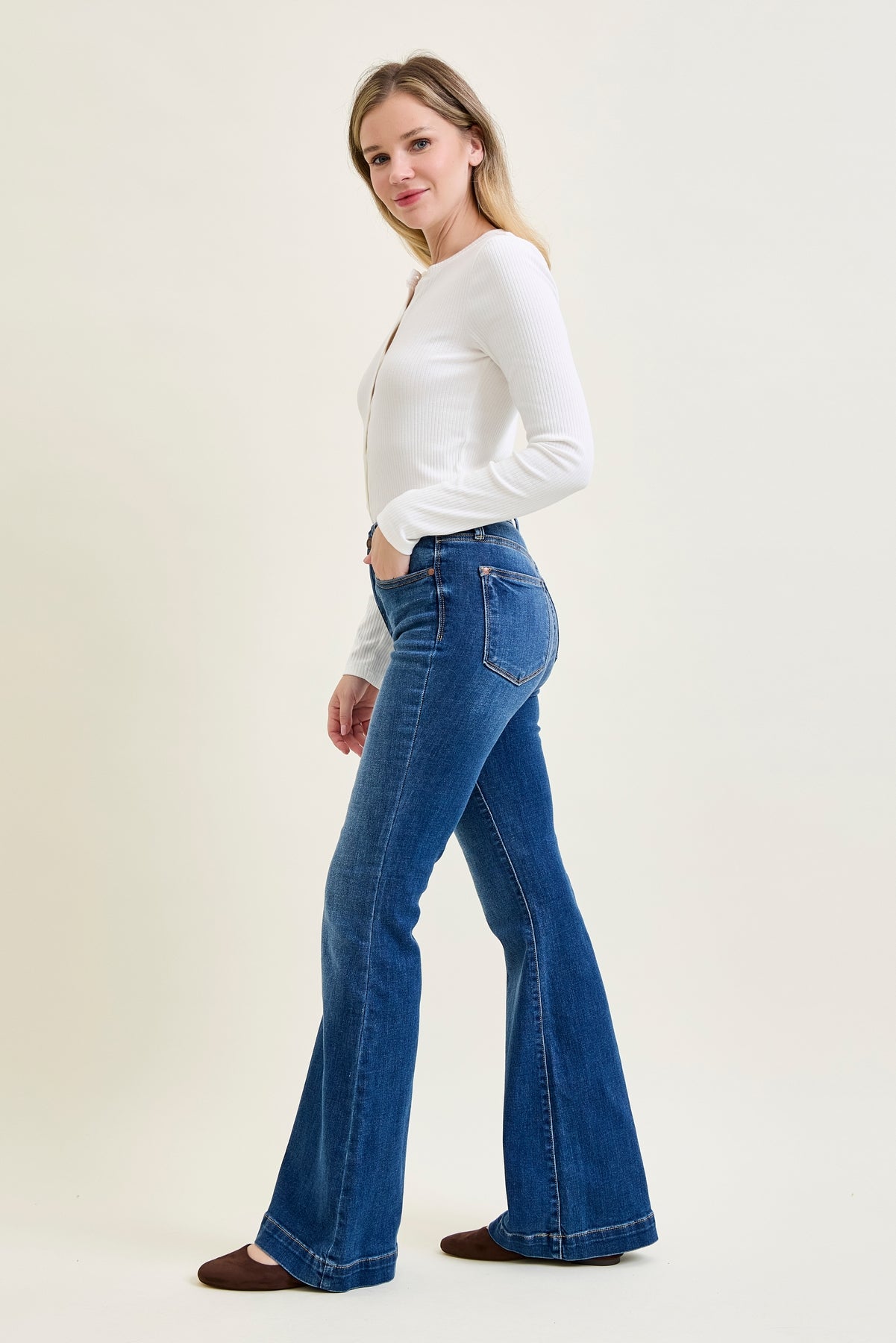 Penny Wide Hem Flare Jeans