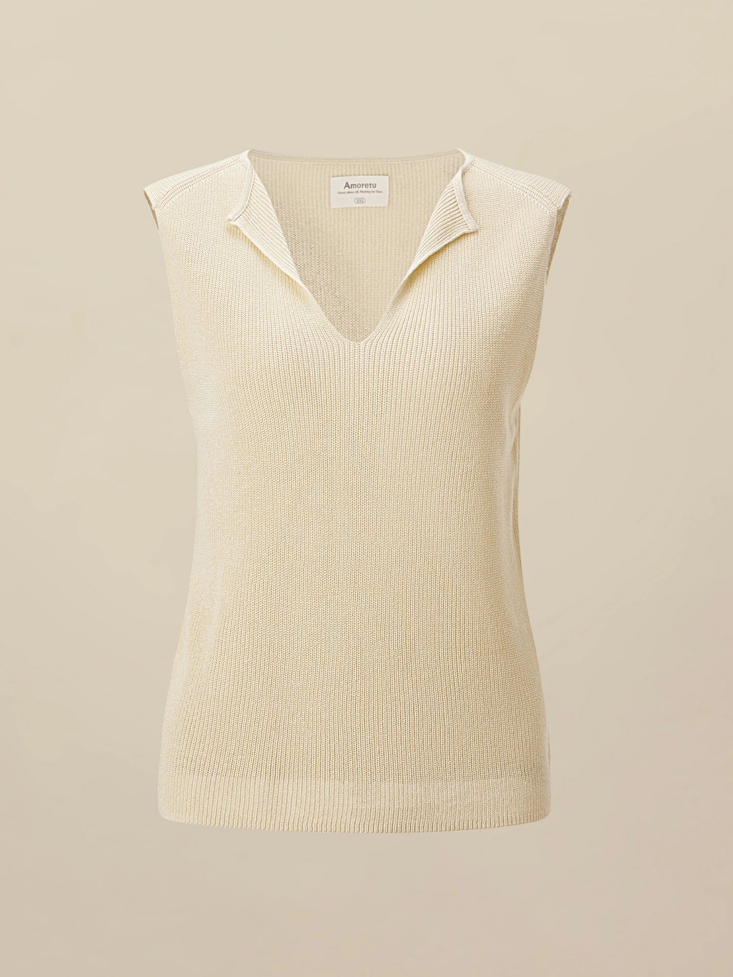 Linen & Lyocell Sleeveless Lapel Casual Tank