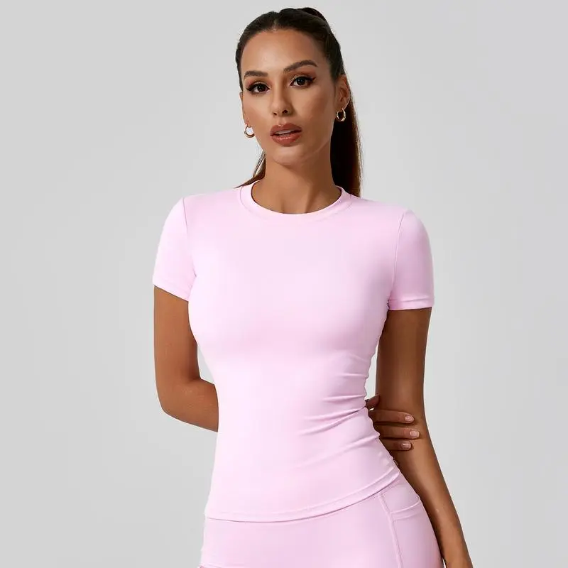 Women's Solid Round Neck Sports Tee (Less than $3 each!)