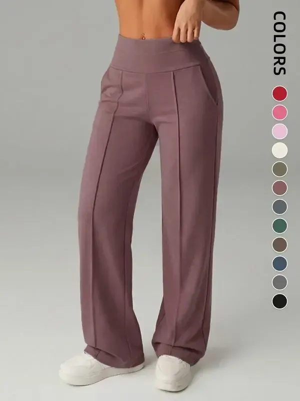 🔥Women's  Wide Leg High Waist Sporty Casual Sweatpants with Pockets