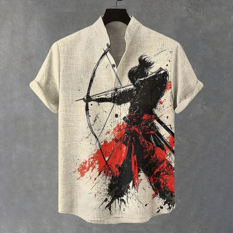 Men's Archery Warrior Ink Art Print Casual Shirt