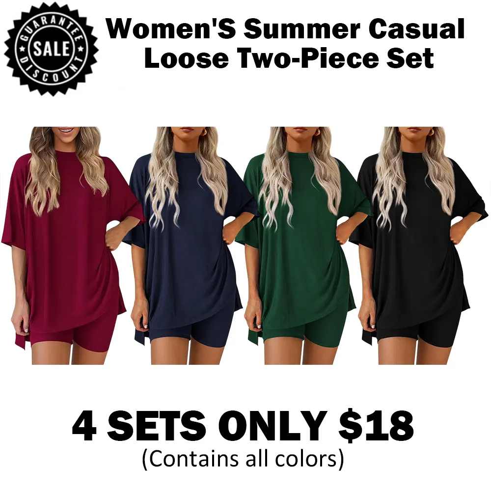 🔥Women's Casual Loose Two-Piece Set (With pocket)🔥8-Pack - All Colors Included, Only $24
