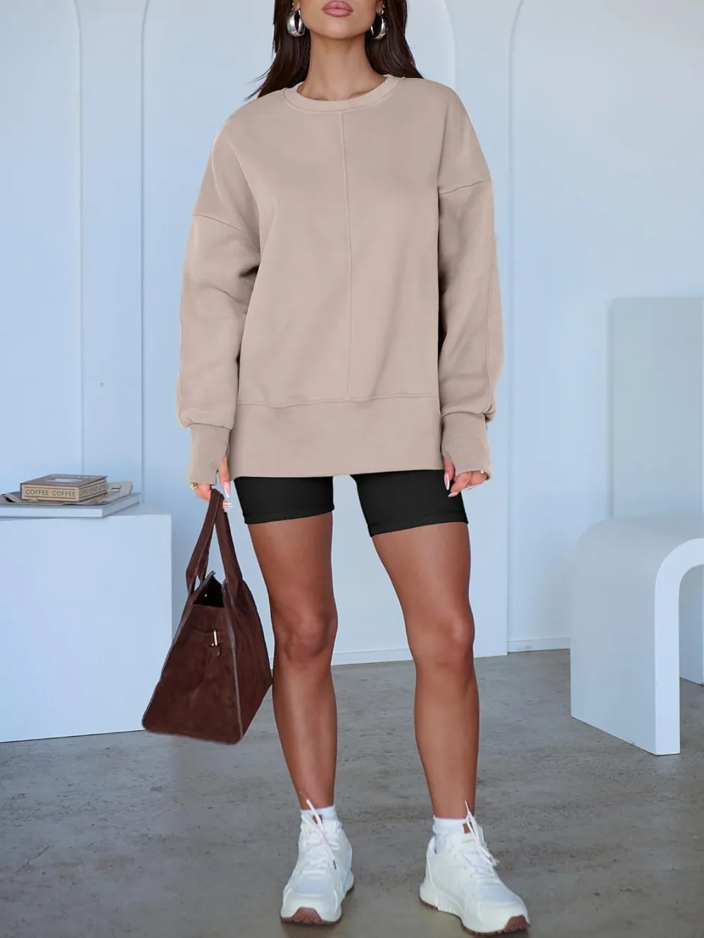 Women Oversized Sweatshirts Thumbhole Long Sleeve Hoodies Shirts