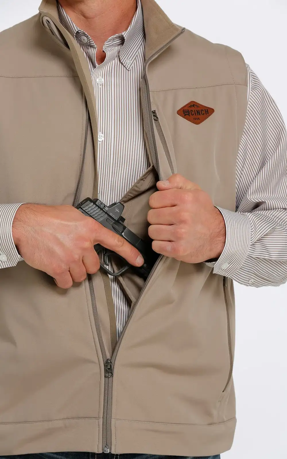 Cinch Men’s Khaki Concealed Carry Vest
