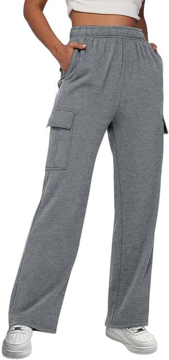 Womens High Waist Cargo Sweatpants Baggy