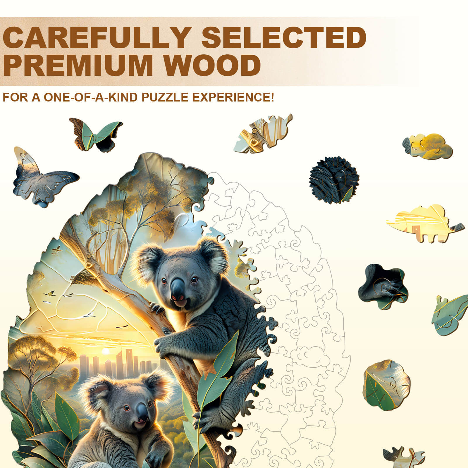 Koala in the sun Wooden Jigsaw Puzzle