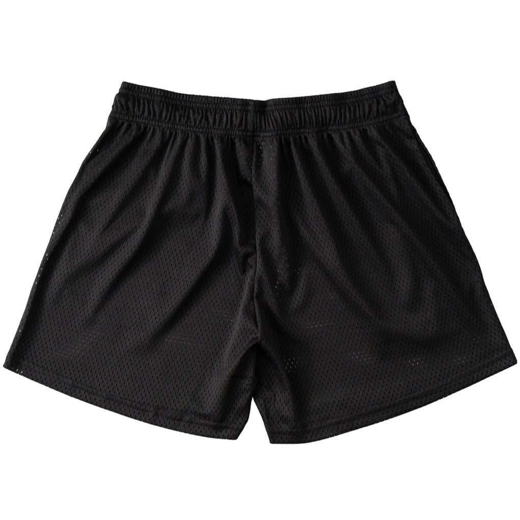 VENTED MESH SHORTS SCRIPT  - BLACK / CREAM