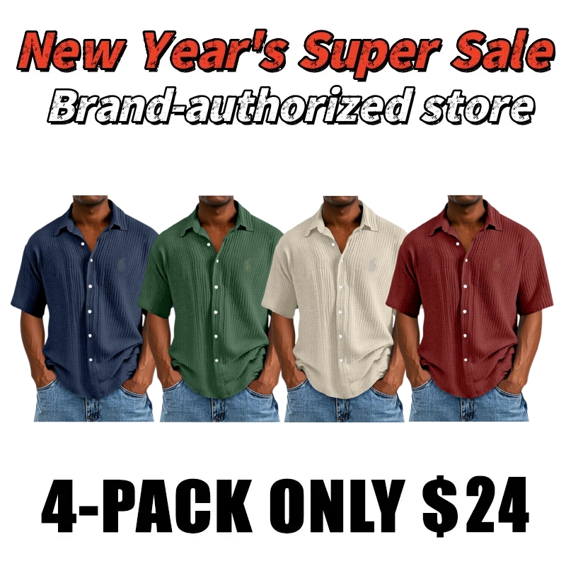 🔥🔥 Men's Loose Fit ✨ Textured Short-Sleeve 🌿 😎