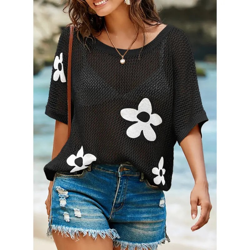 Women’s Lightweight Crochet Knit Summer Top