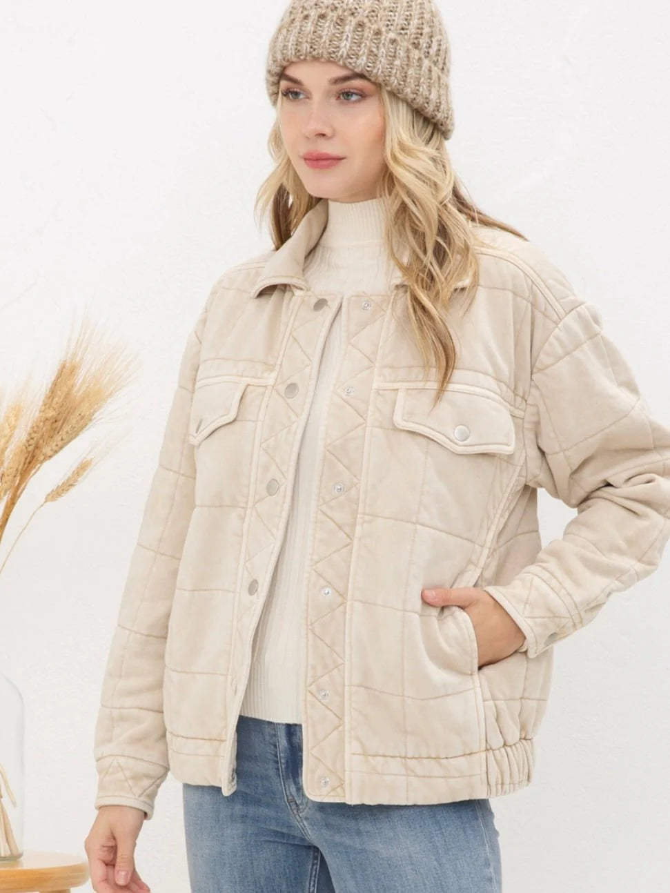 Stone Washed Quilted Jacket
