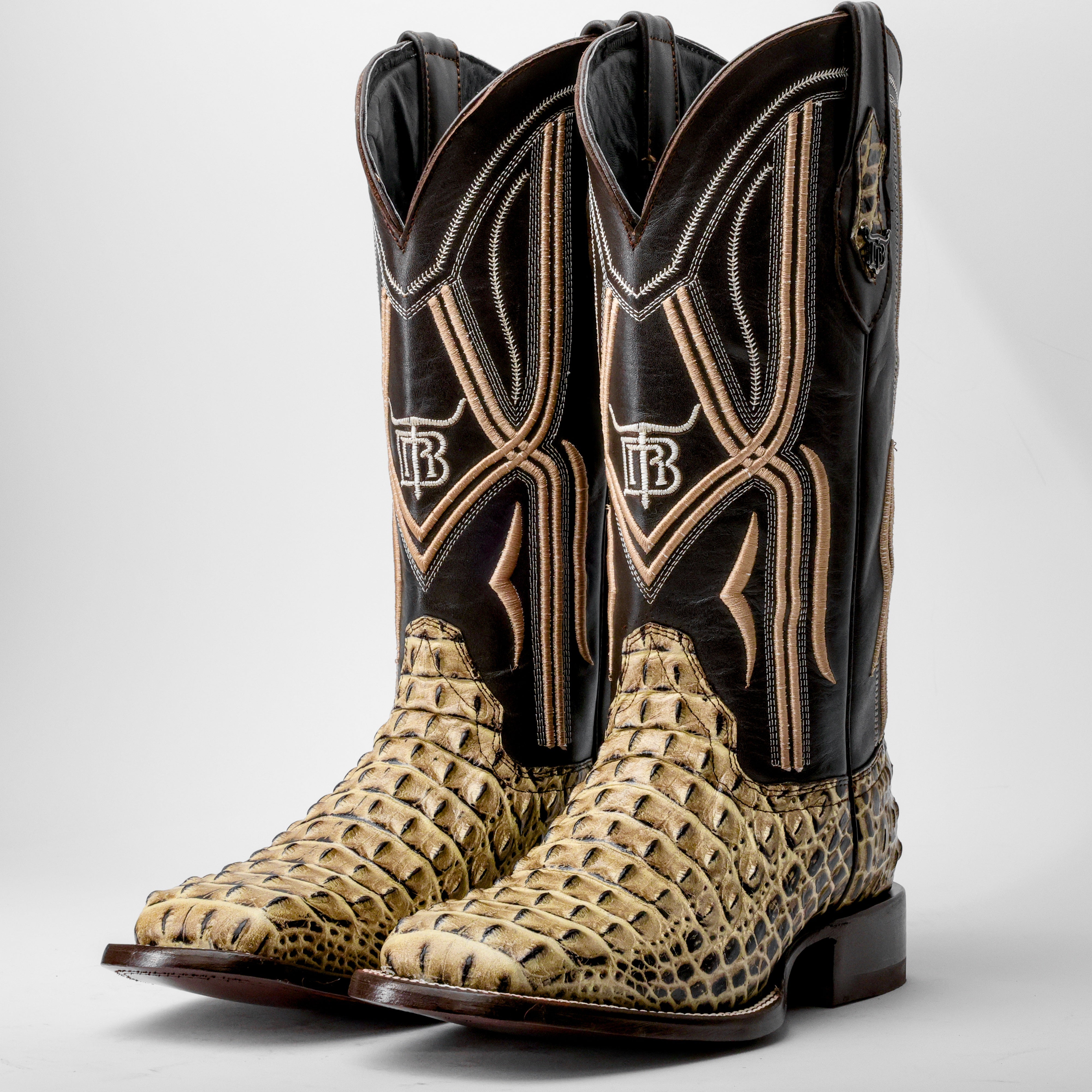 Orix Caiman Hornback Leather Boots - Square Toe