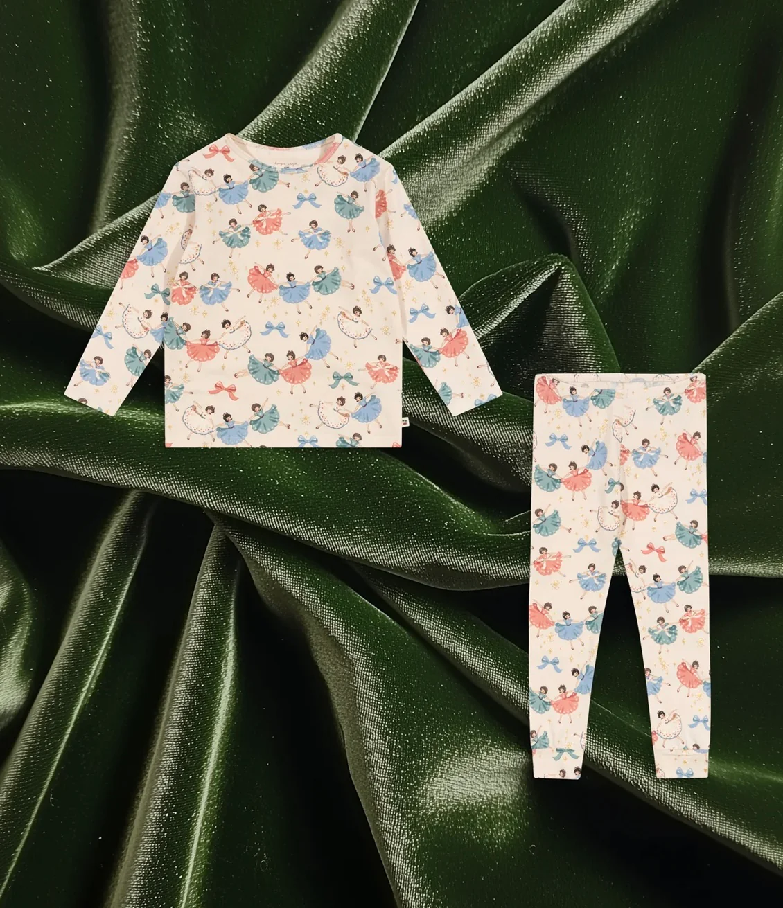 basic blouse/pants set gots - beige bow ballerina